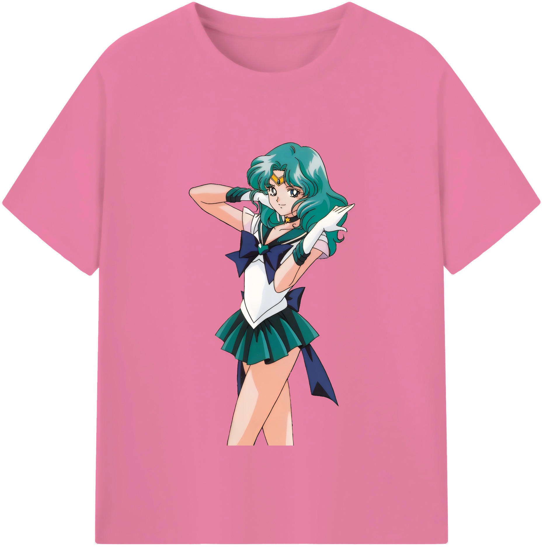 （画像用） 美少女戦士セーラームーン 海王 みちる（かいおう みちる） Sailor Moon Kaiou Michiru 綿100％半袖Tシャツ（フロントプリント）